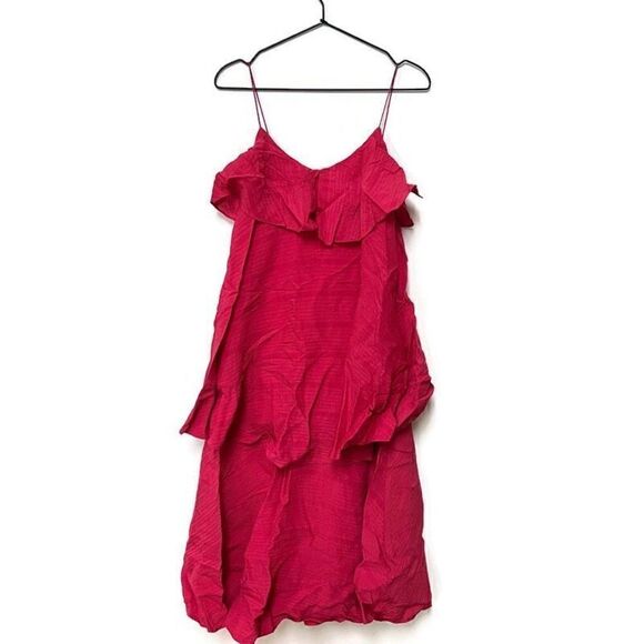 NWT Club Monaco Tiered Maxi Dress w Belt Sleeveless Scoop Neck Sun Dress Pink 0 - Picture 4 of 13